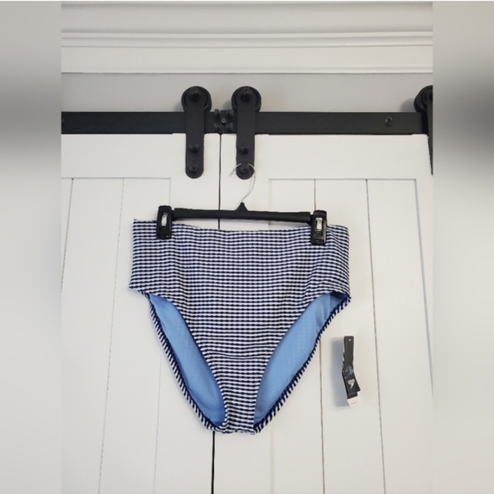 Speedo Texture Stripe High Waist Women's Swim Bottom. NEW!